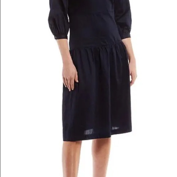 J. McLaughlin Dara Navy Drop Waist Dress - Picture 3 of 7